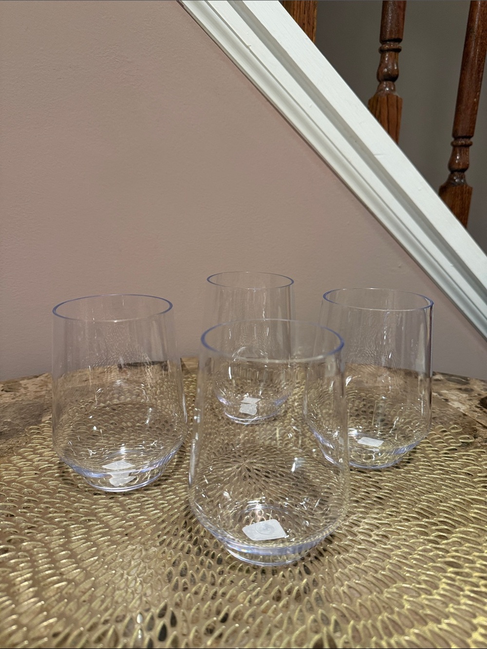 Crate&Barrel Outdoor TOUR Acrylic Stemless Wine Glasses - Set of 4